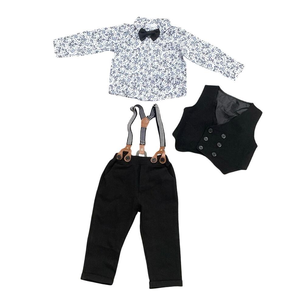 Boy’s Vest/Shirt/Pants 3 Piece Set in Multi, Size 12-18 M​